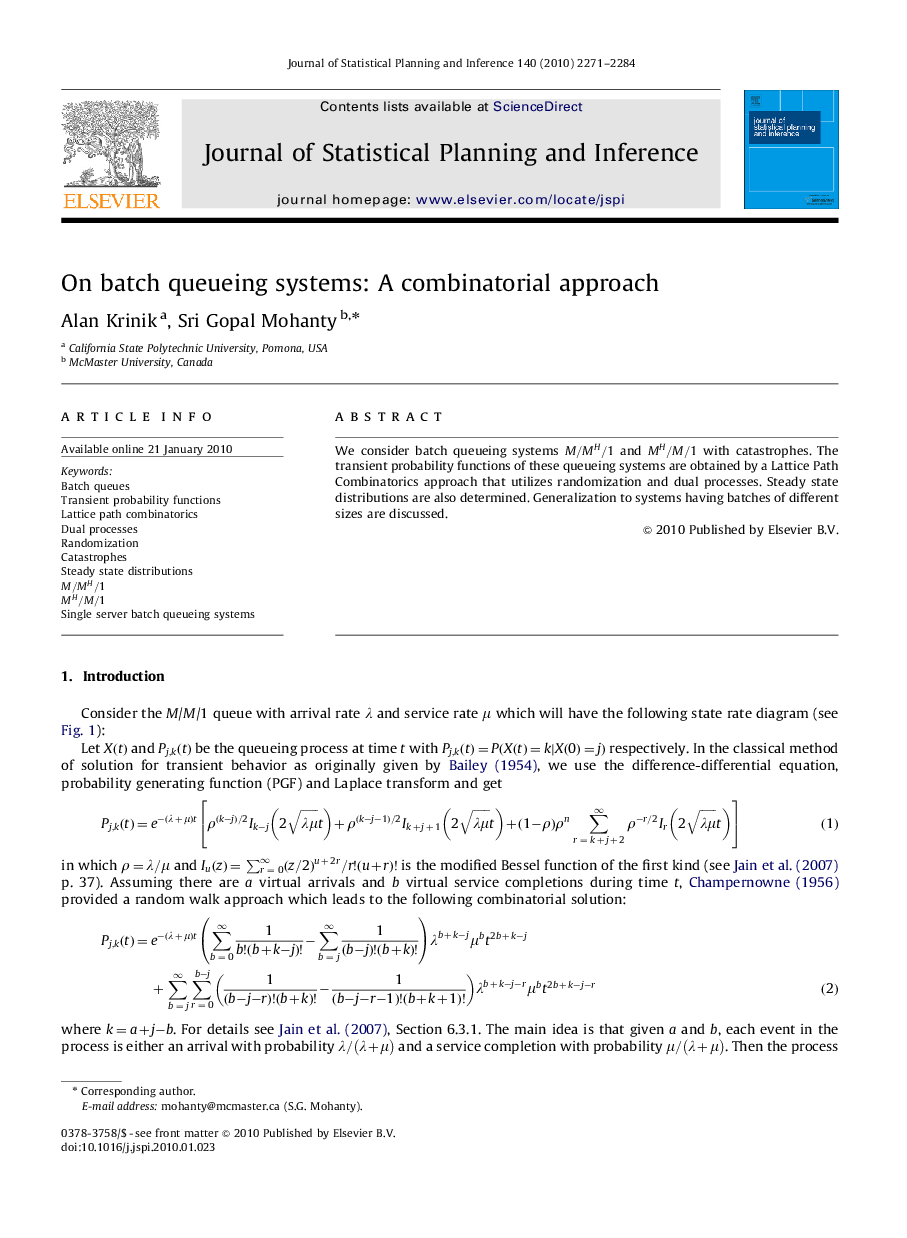 On batch queueing systems: A combinatorial approach