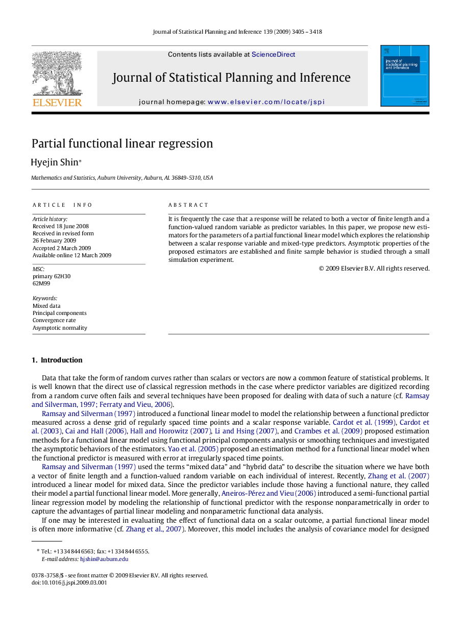 Partial functional linear regression