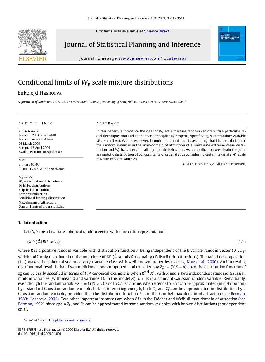 Conditional limits of Wp scale mixture distributions