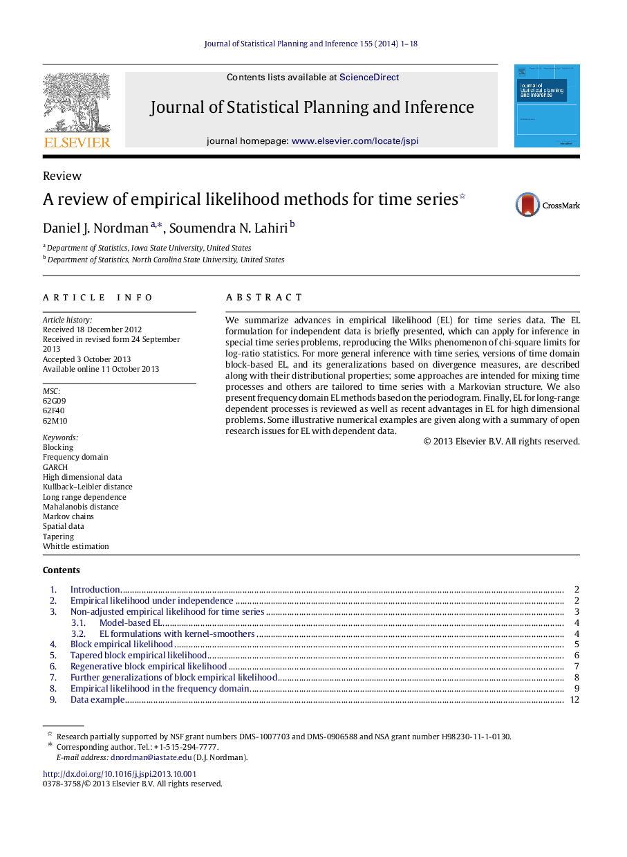 A review of empirical likelihood methods for time series 