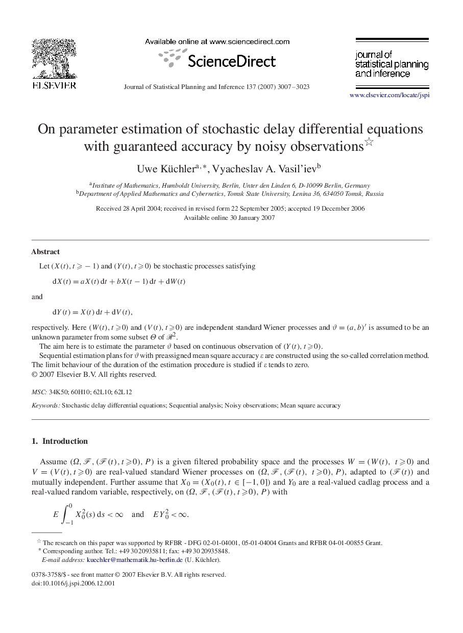 On parameter estimation of stochastic delay differential equations with guaranteed accuracy by noisy observations