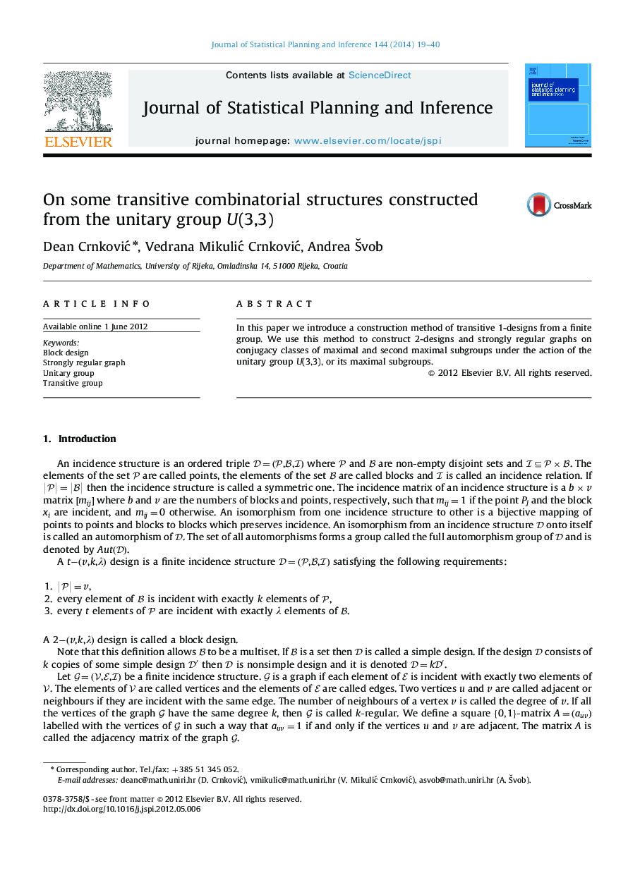 On some transitive combinatorial structures constructed from the unitary group U(3,3)