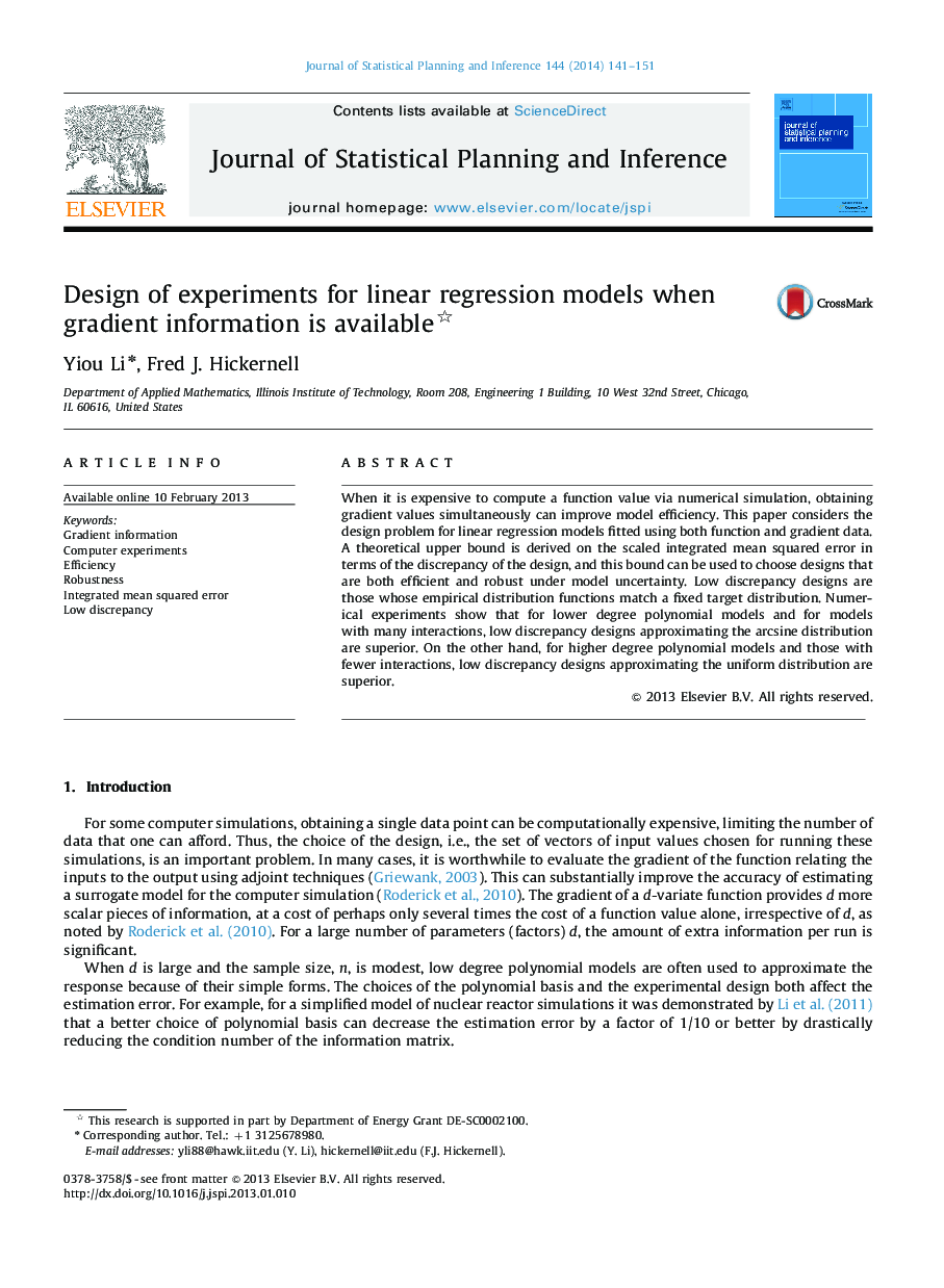 Design of experiments for linear regression models when gradient information is available 