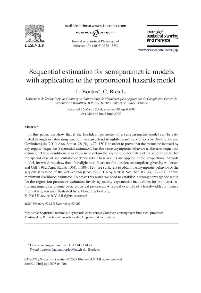 Sequential estimation for semiparametric models with application to the proportional hazards model