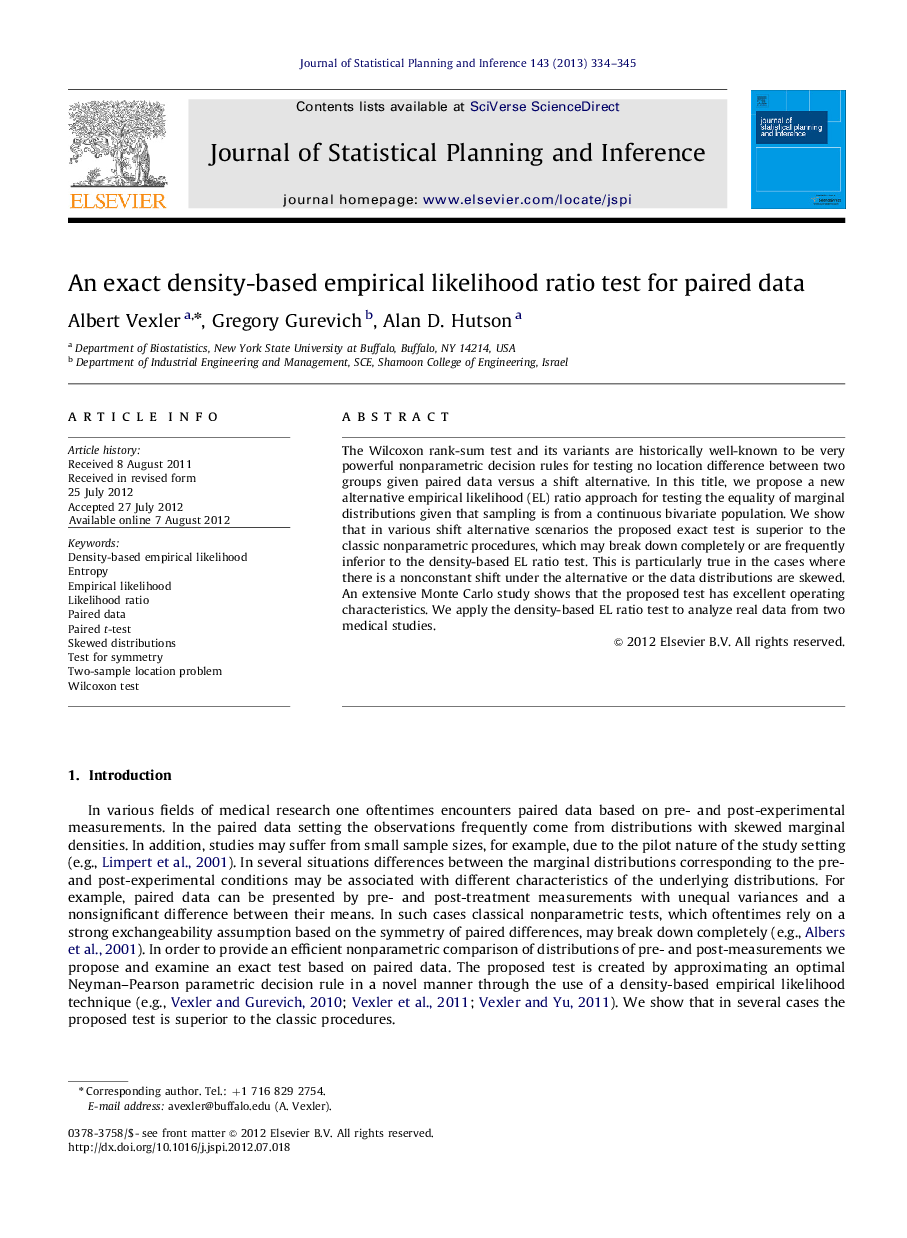 An exact density-based empirical likelihood ratio test for paired data