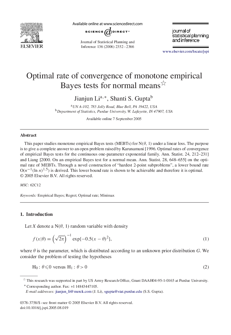 Optimal rate of convergence of monotone empirical Bayes tests for normal means