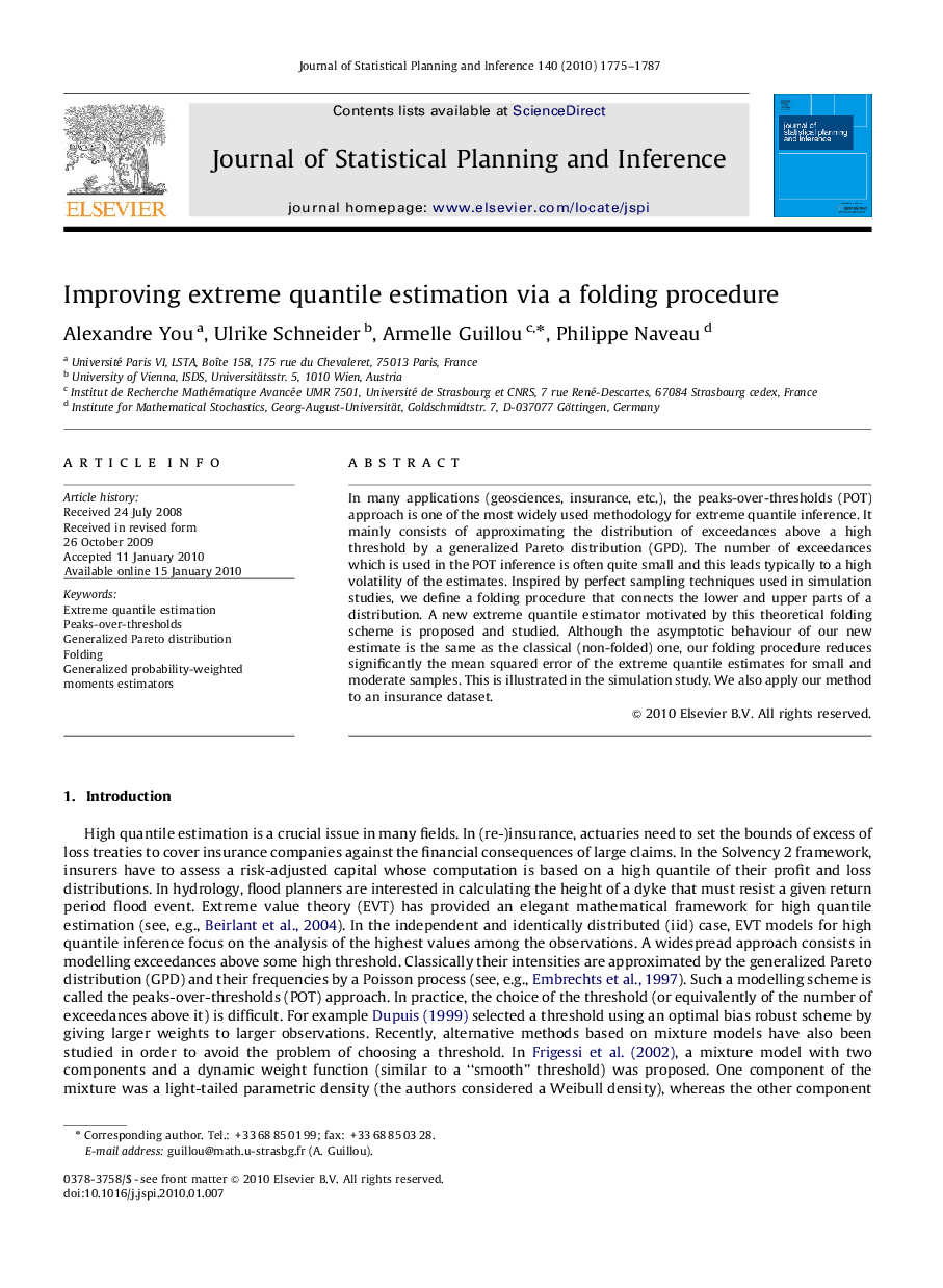 Improving extreme quantile estimation via a folding procedure