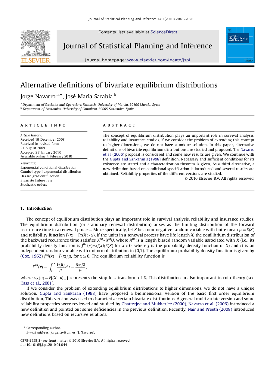 Alternative definitions of bivariate equilibrium distributions