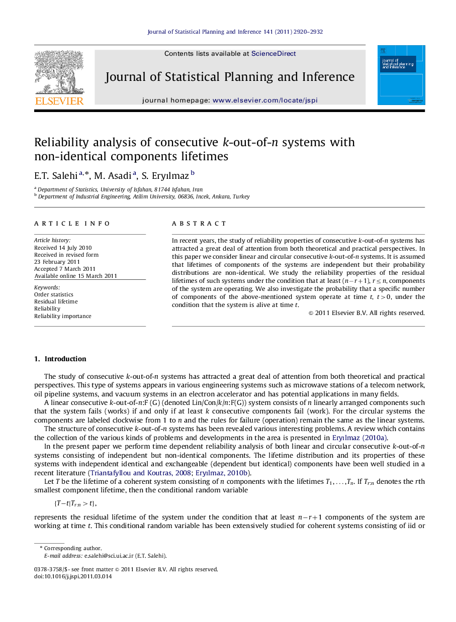 Reliability analysis of consecutive k-out-of-n systems with non-identical components lifetimes