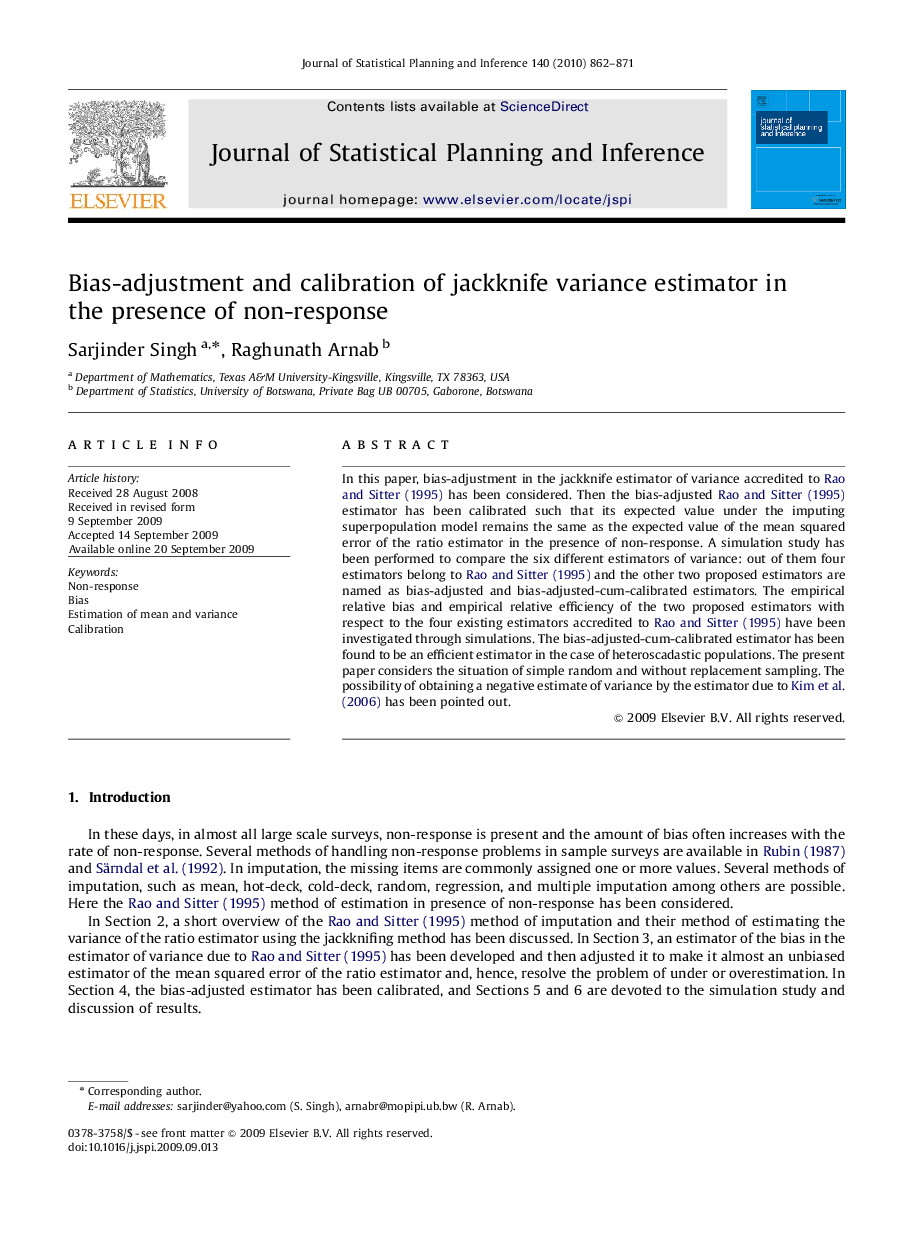 Bias-adjustment and calibration of jackknife variance estimator in the presence of non-response