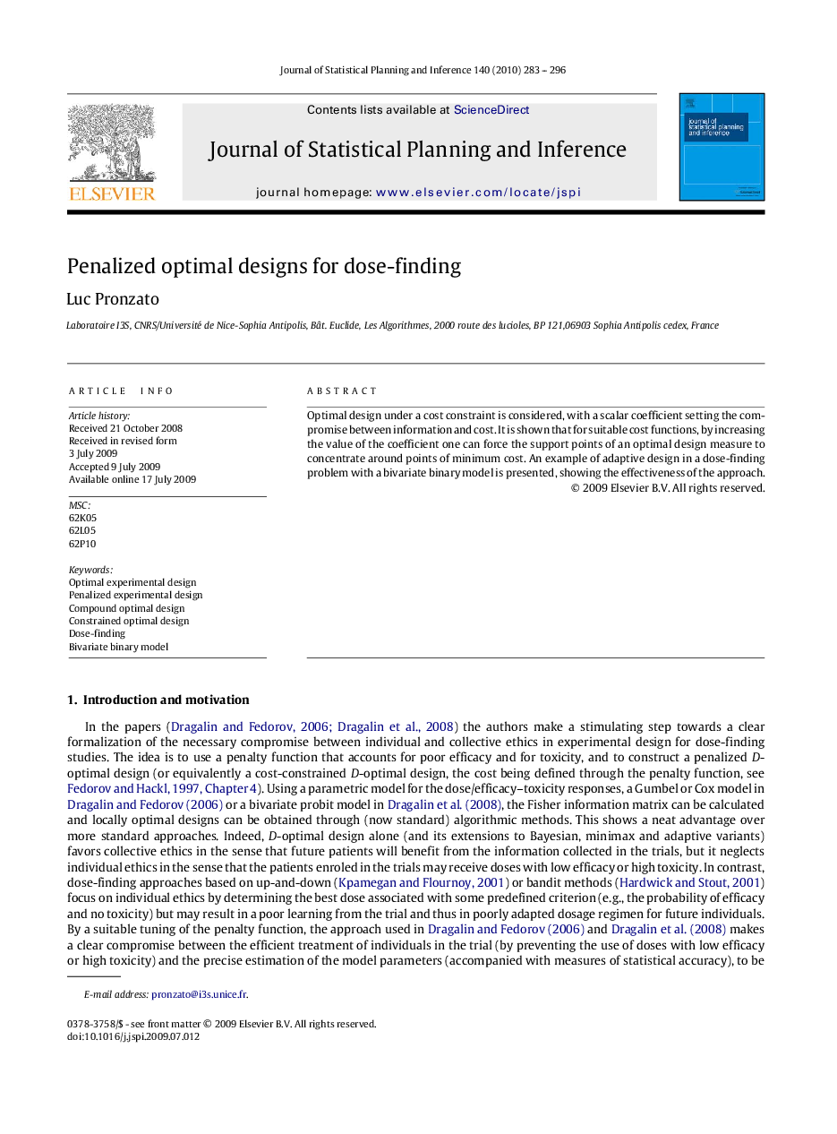 Penalized optimal designs for dose-finding