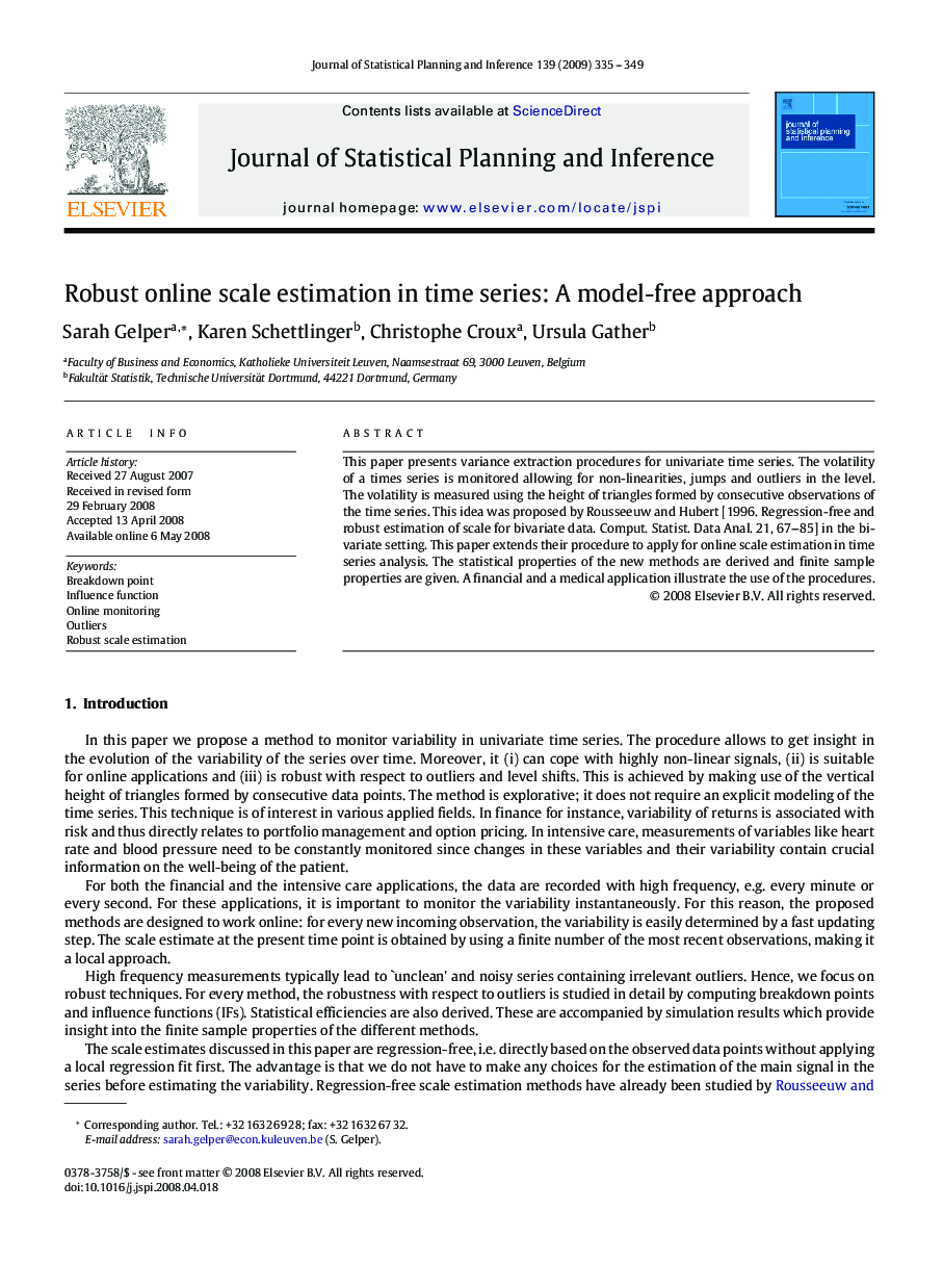 Robust online scale estimation in time series: A model-free approach