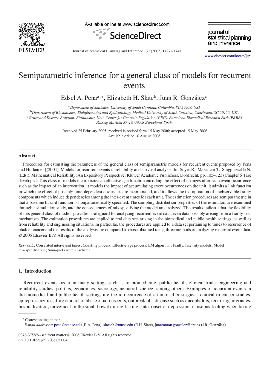 Semiparametric inference for a general class of models for recurrent events