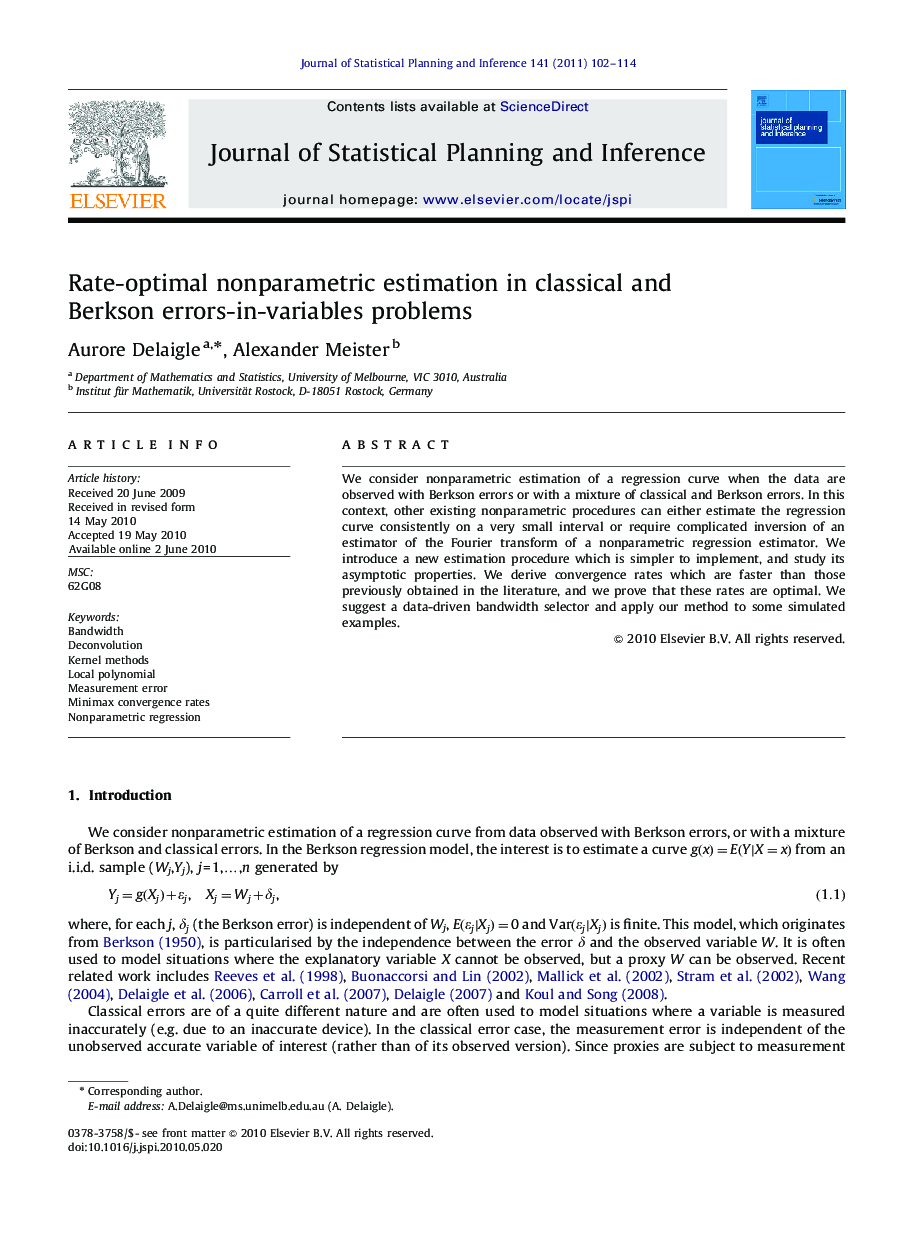 Rate-optimal nonparametric estimation in classical and Berkson errors-in-variables problems