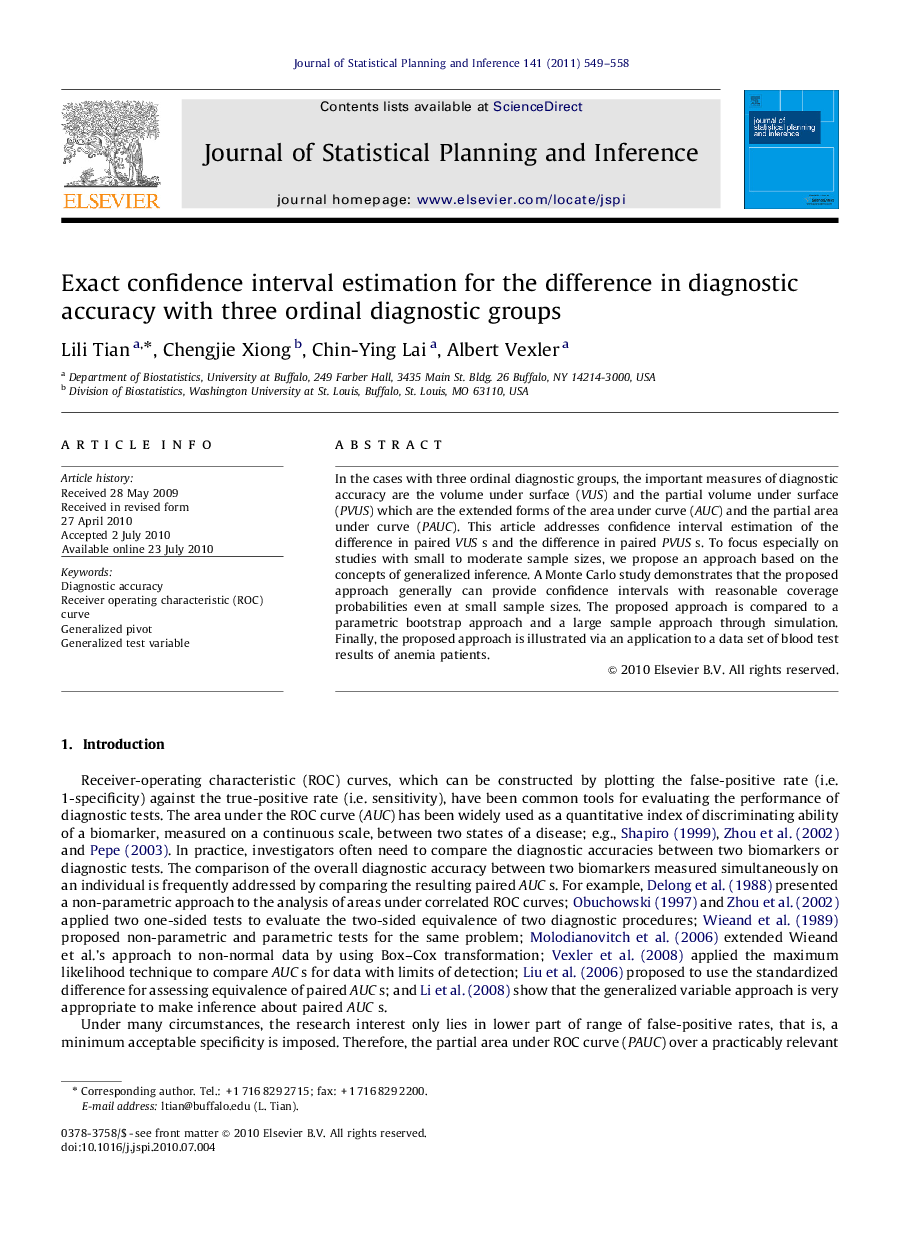 Exact confidence interval estimation for the difference in diagnostic accuracy with three ordinal diagnostic groups