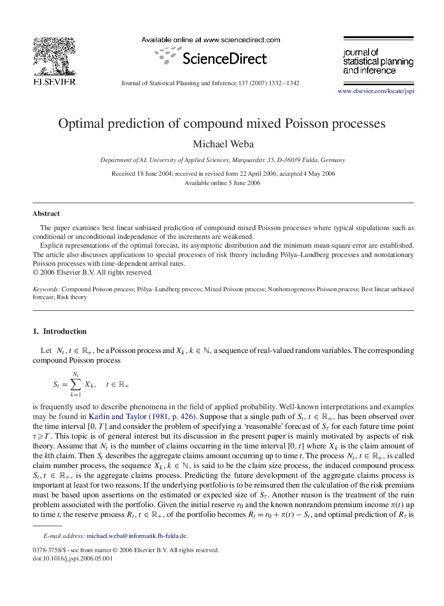 Optimal prediction of compound mixed Poisson processes