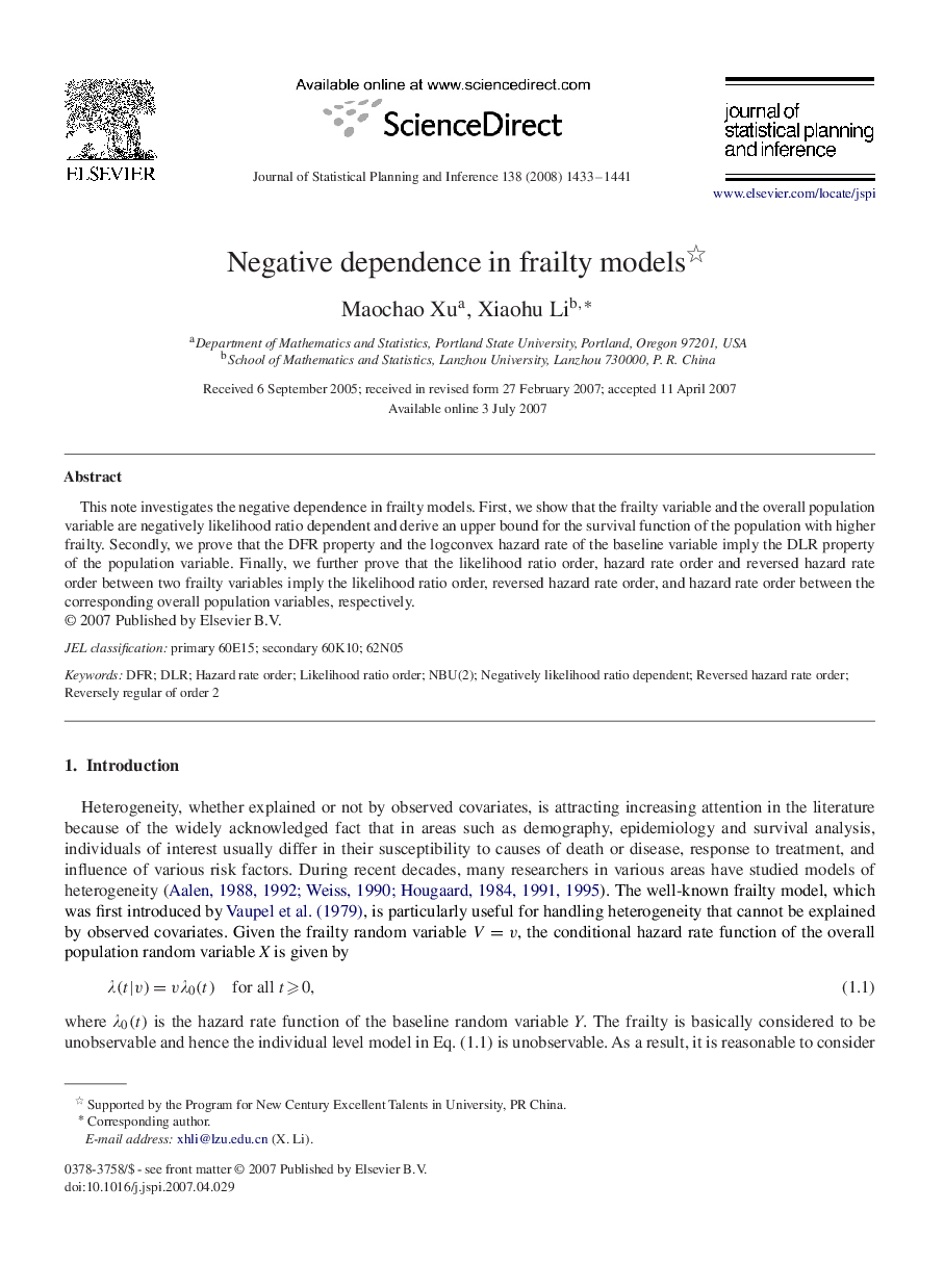 Negative dependence in frailty models 