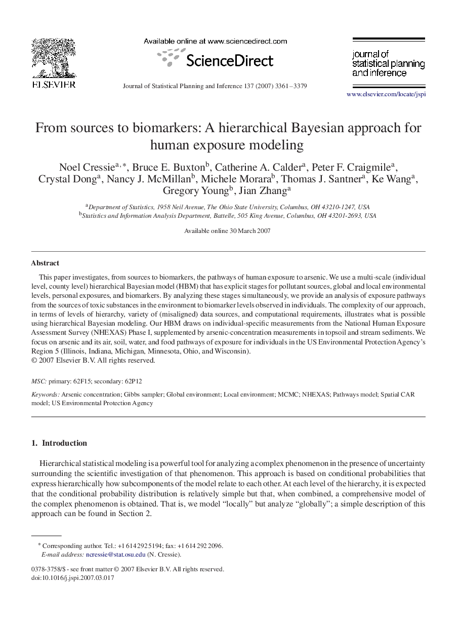 From sources to biomarkers: A hierarchical Bayesian approach for human exposure modeling