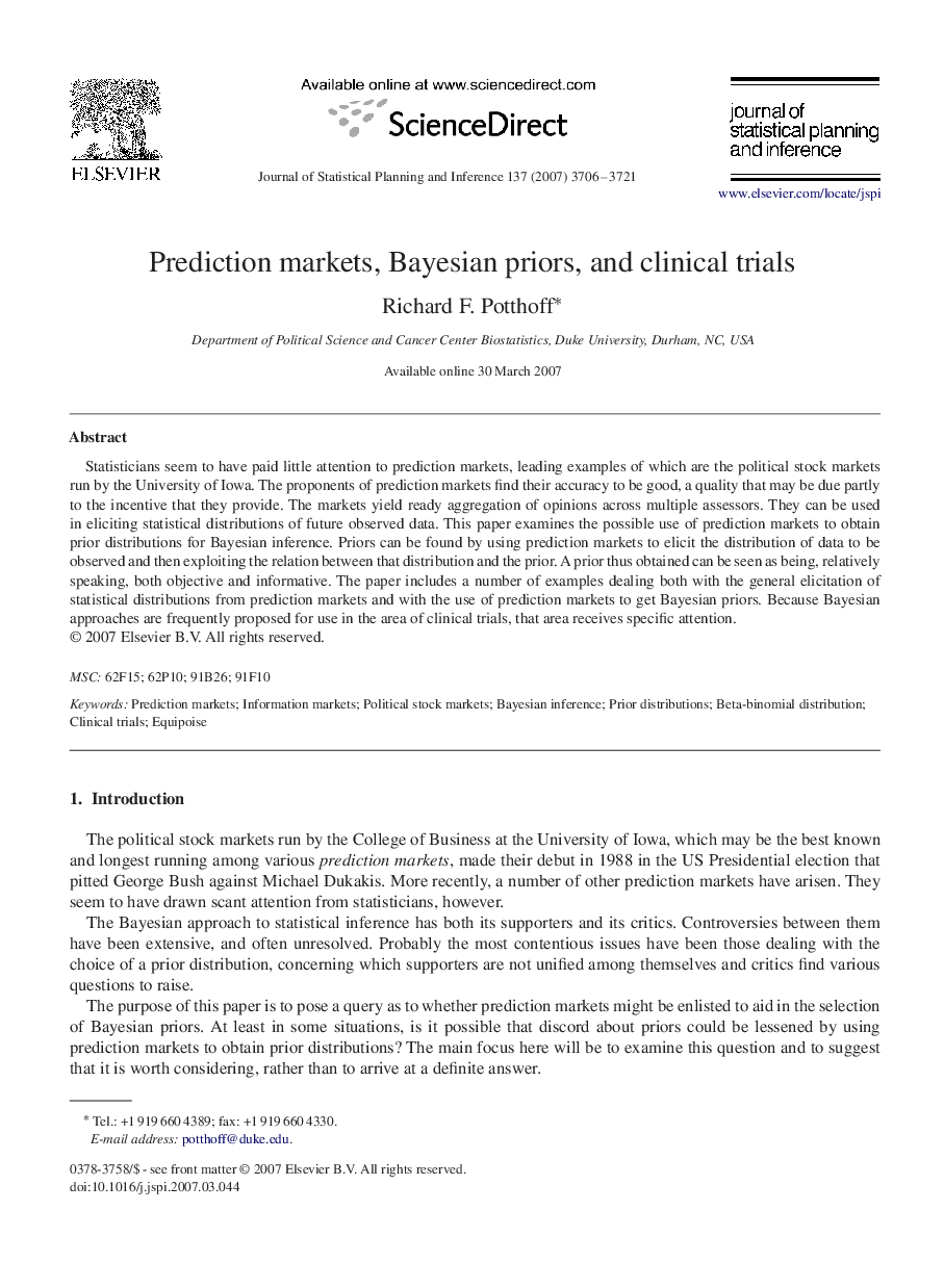 Prediction markets, Bayesian priors, and clinical trials