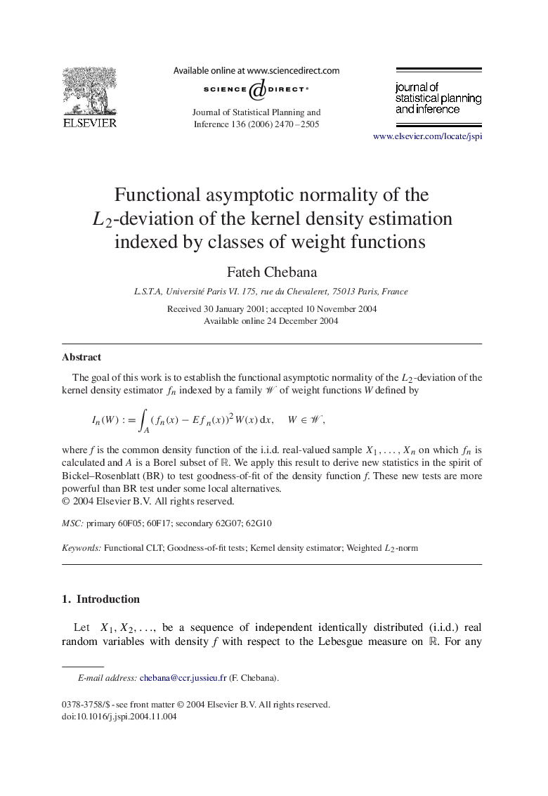 Functional asymptotic normality of the L2-deviation of the kernel density estimation indexed by classes of weight functions