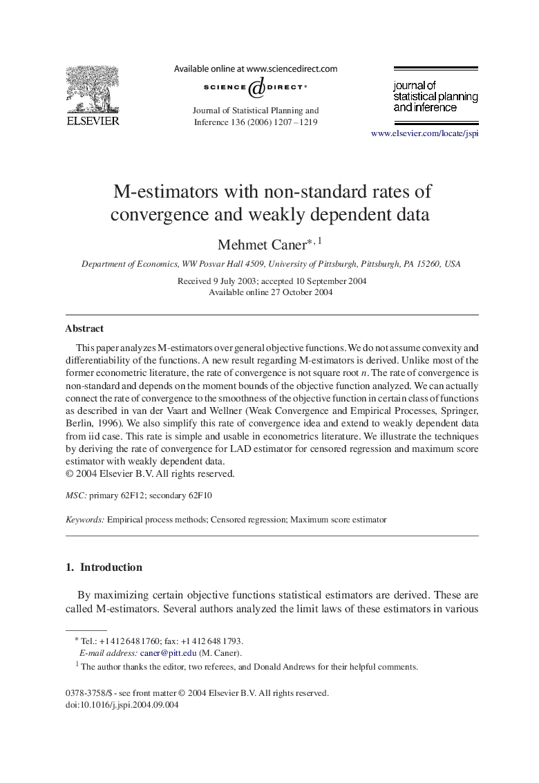 M-estimators with non-standard rates of convergence and weakly dependent data