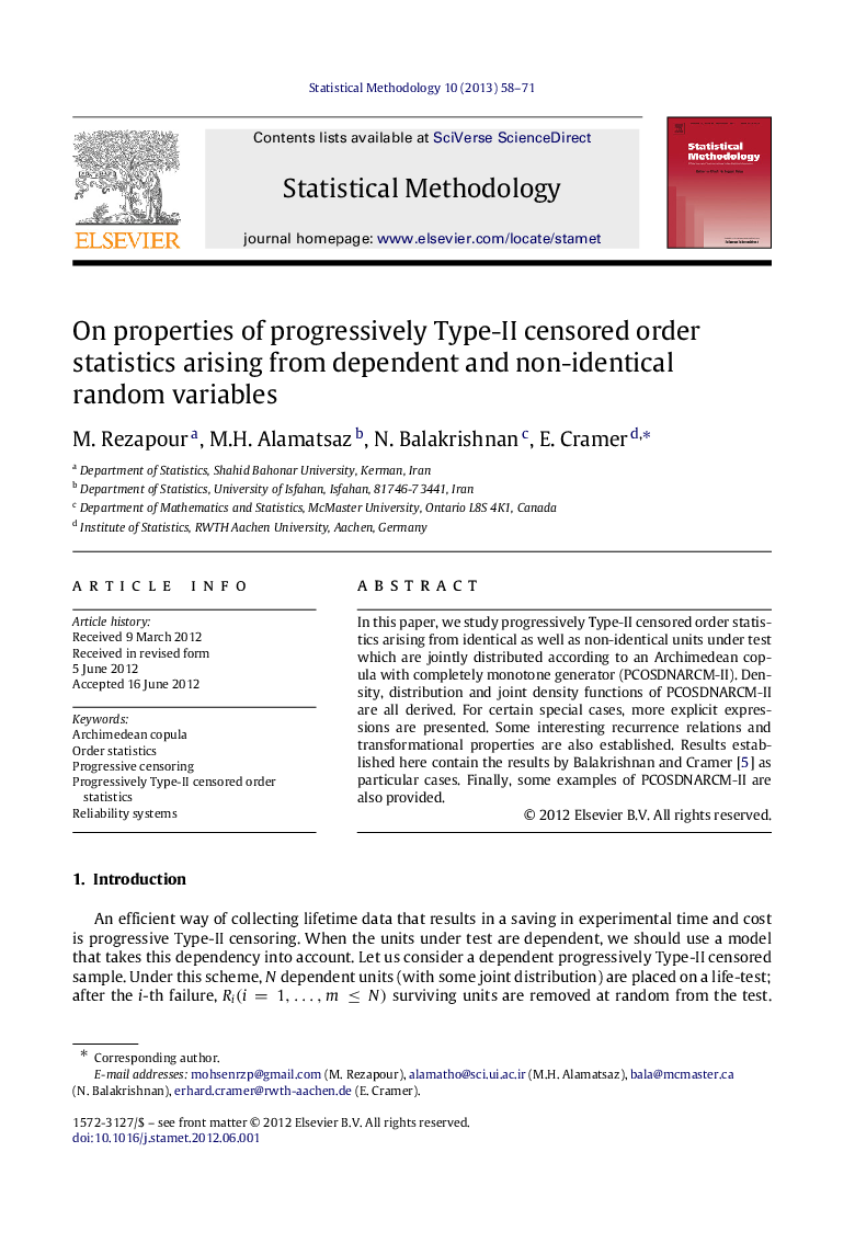 On properties of progressively Type-II censored order statistics arising from dependent and non-identical random variables