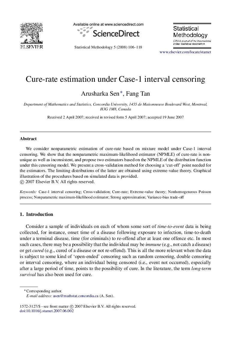 Cure-rate estimation under Case-1 interval censoring