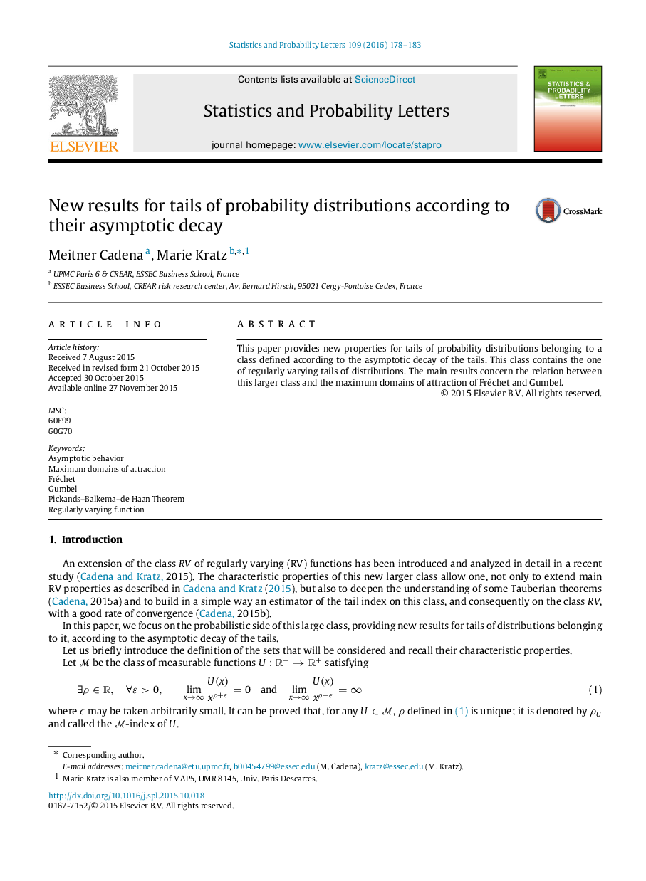 New results for tails of probability distributions according to their asymptotic decay