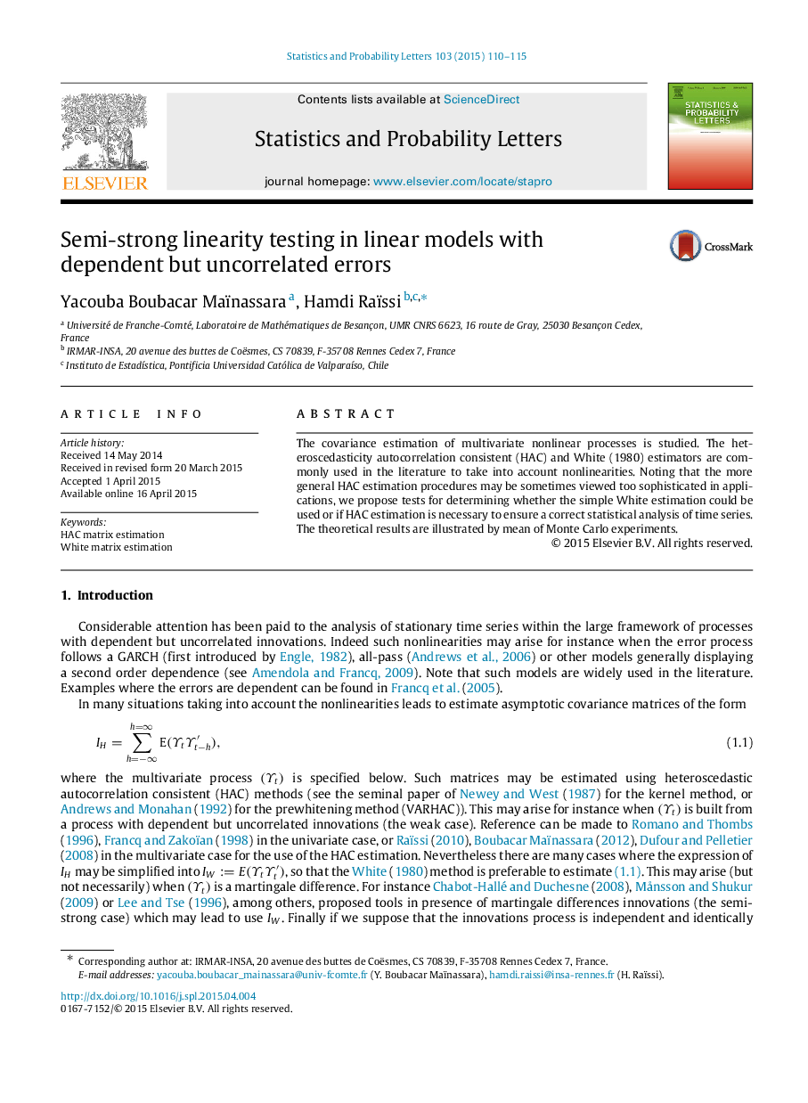 Semi-strong linearity testing in linear models with dependent but uncorrelated errors