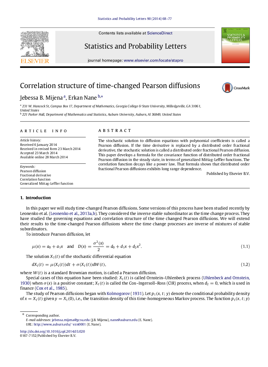 Correlation structure of time-changed Pearson diffusions