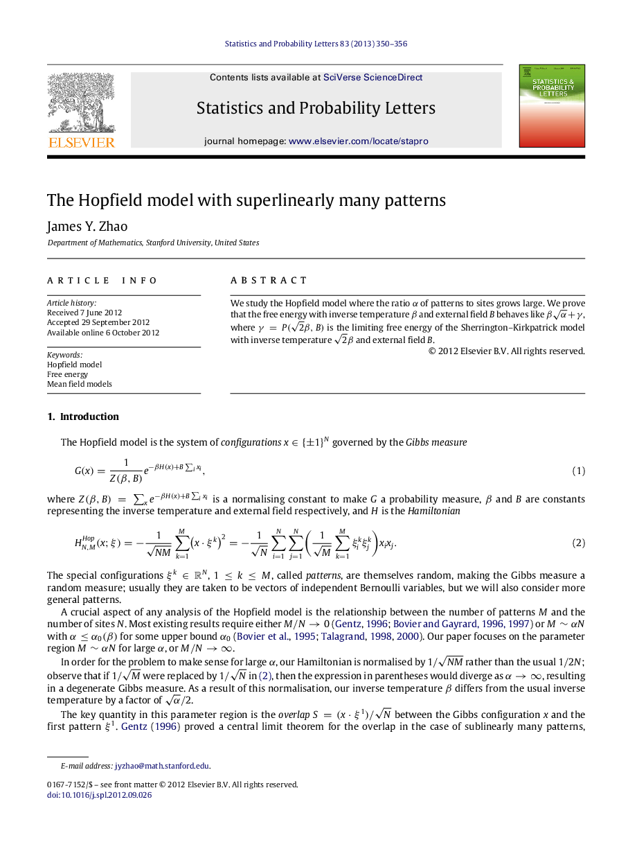 The Hopfield model with superlinearly many patterns