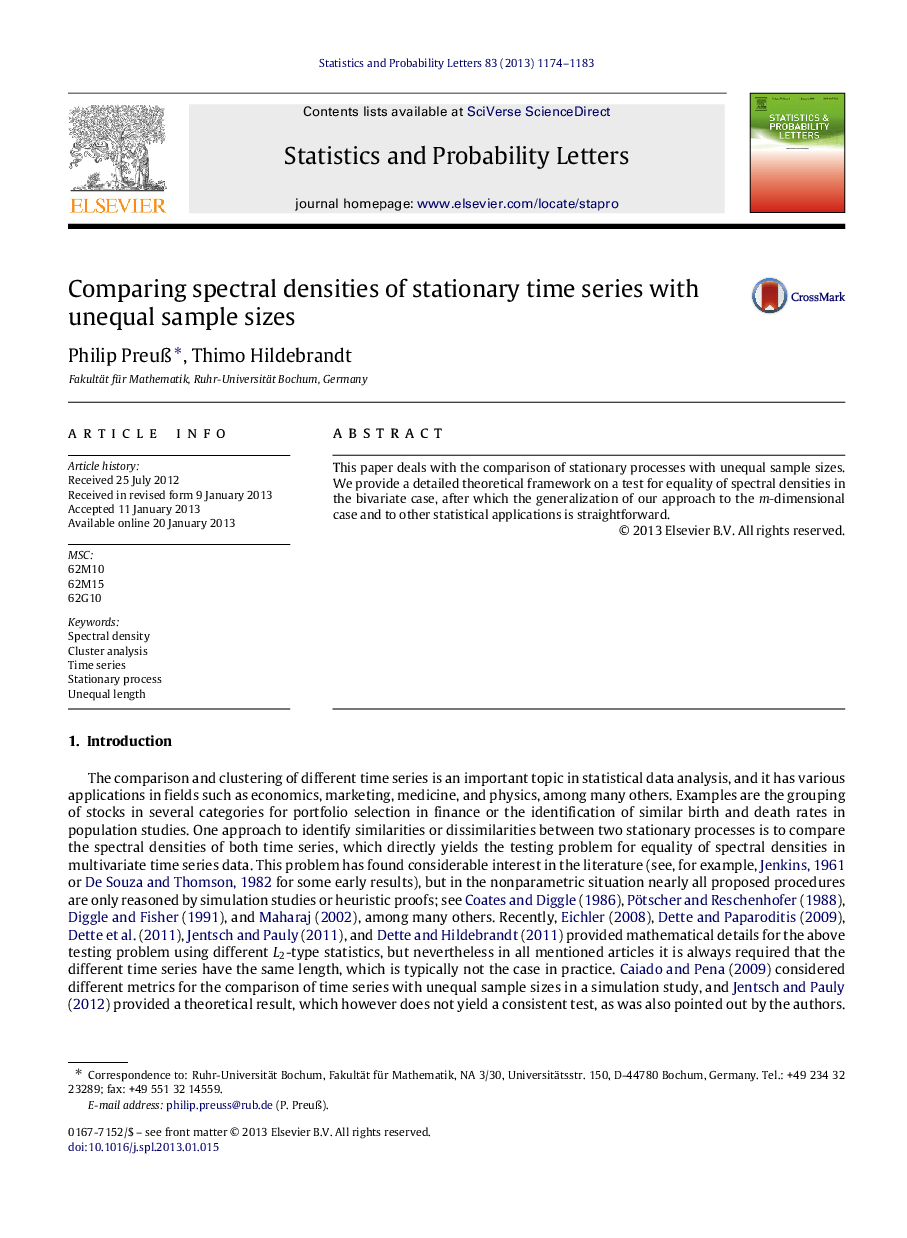 Comparing spectral densities of stationary time series with unequal sample sizes