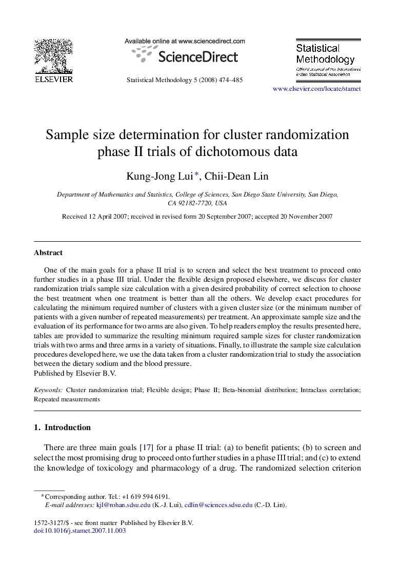 Sample size determination for cluster randomization phase II trials of dichotomous data