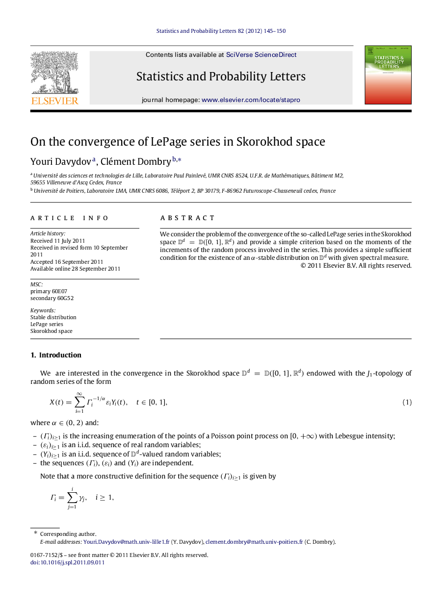 On the convergence of LePage series in Skorokhod space