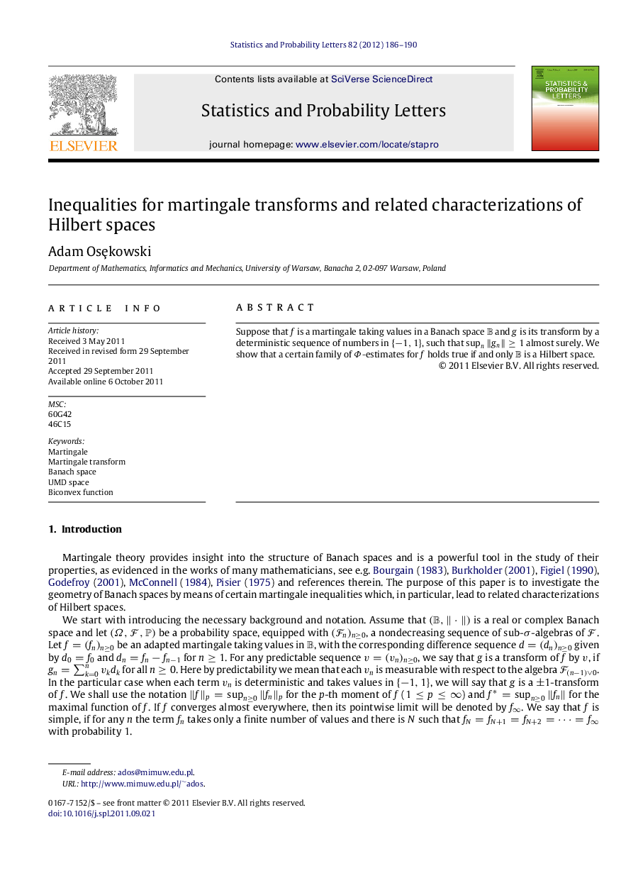 Inequalities for martingale transforms and related characterizations of Hilbert spaces