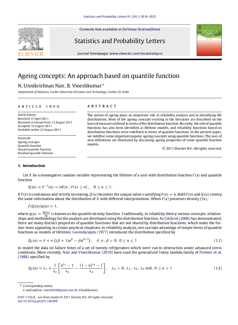 Ageing concepts: An approach based on quantile function