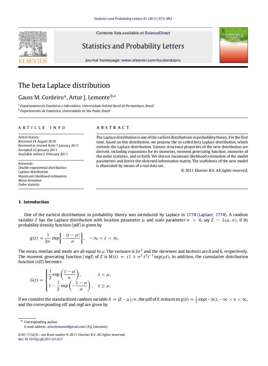 The beta Laplace distribution