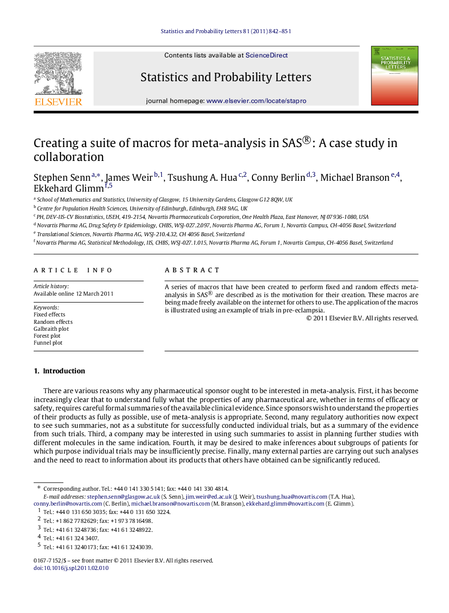 Creating a suite of macros for meta-analysis in SAS®: A case study in collaboration