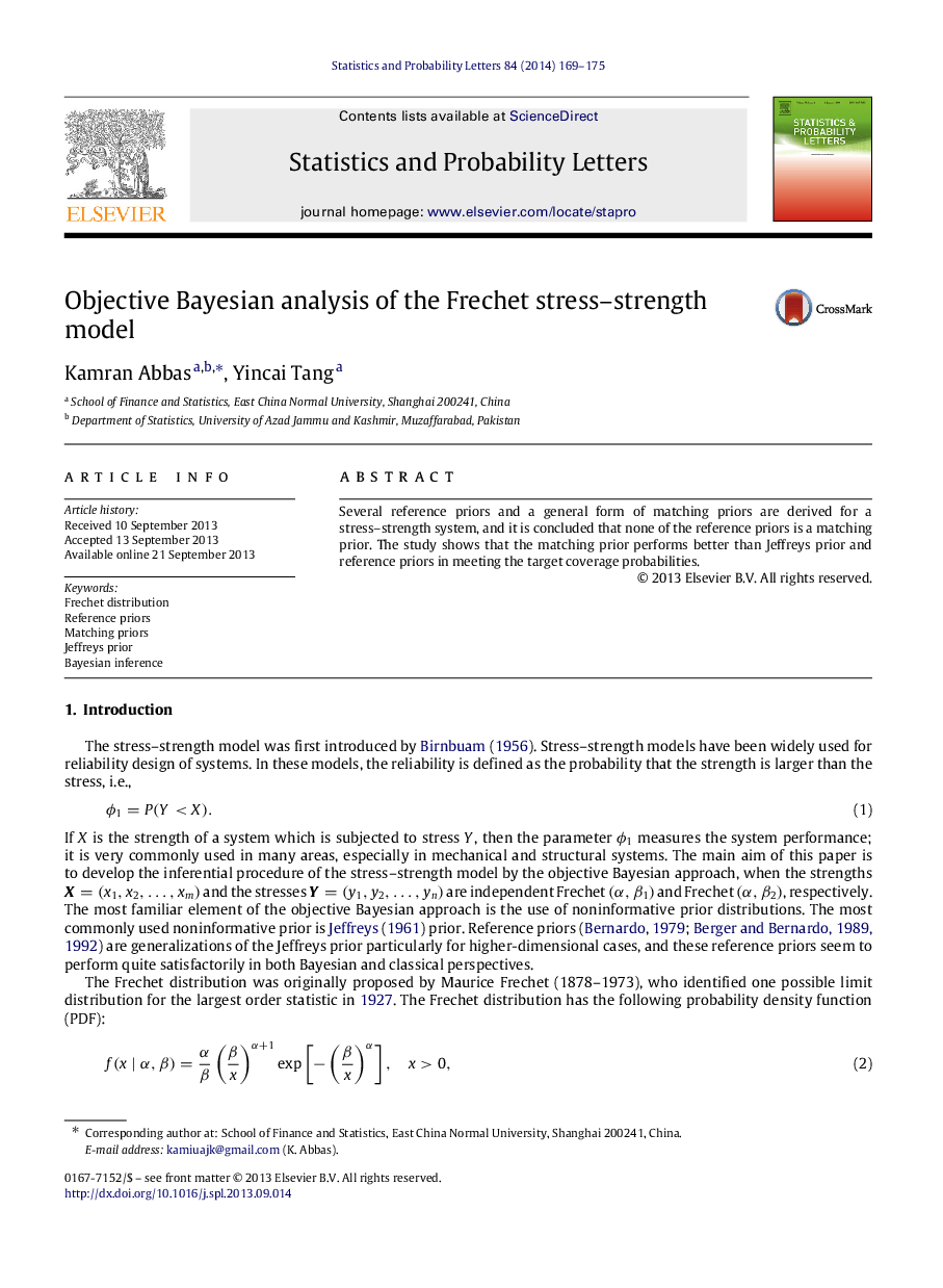 Objective Bayesian analysis of the Frechet stress-strength model