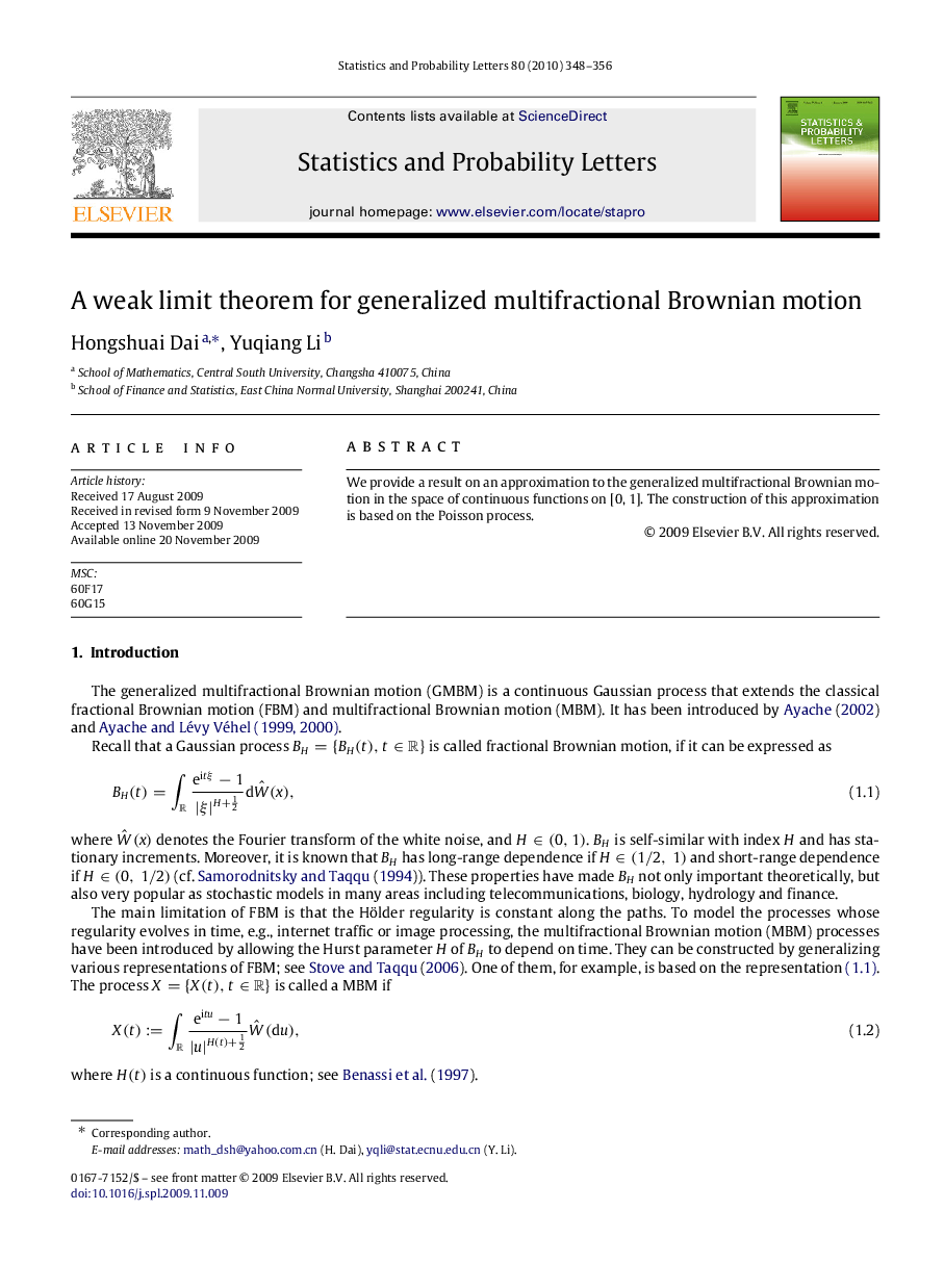 A weak limit theorem for generalized multifractional Brownian motion