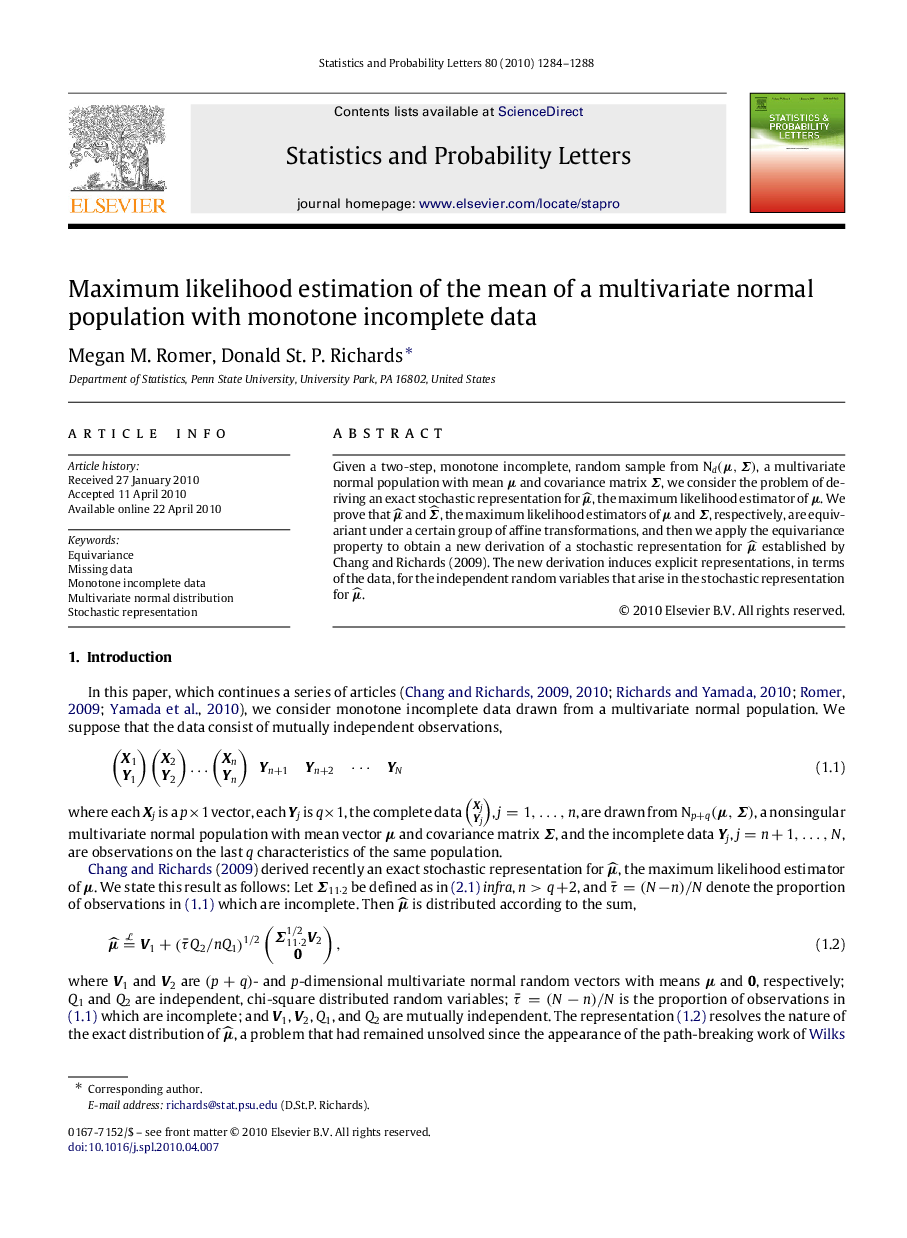 Maximum likelihood estimation of the mean of a multivariate normal population with monotone incomplete data