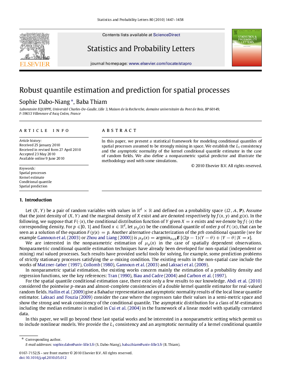 Robust quantile estimation and prediction for spatial processes