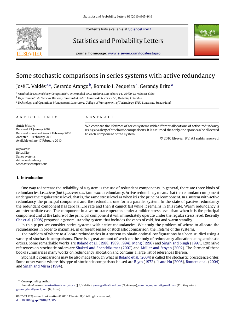 Some stochastic comparisons in series systems with active redundancy