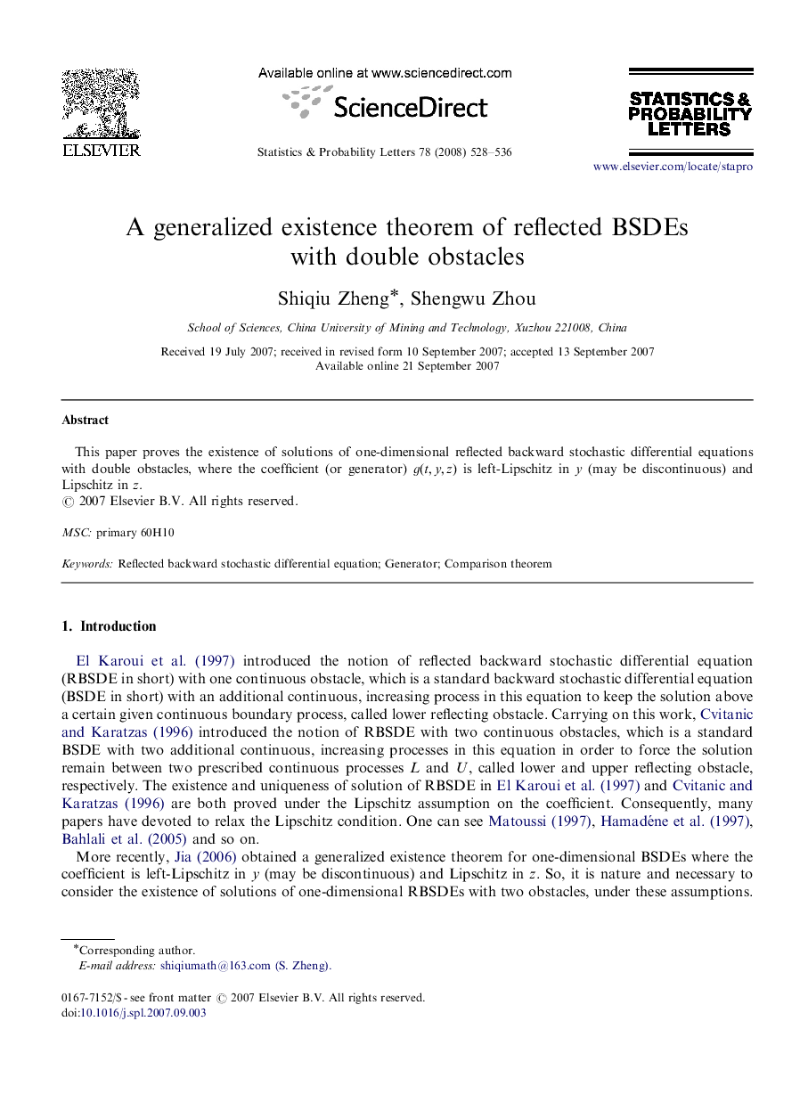 A generalized existence theorem of reflected BSDEs with double obstacles