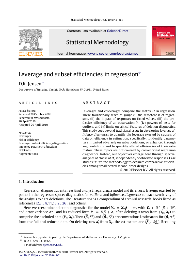 Leverage and subset efficiencies in regression 