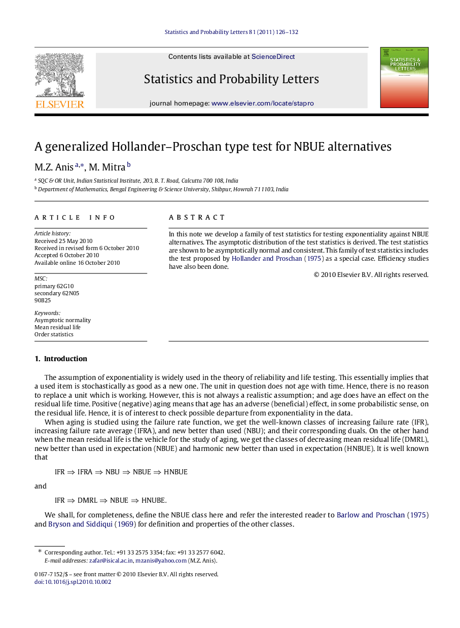 A generalized Hollander–Proschan type test for NBUE alternatives