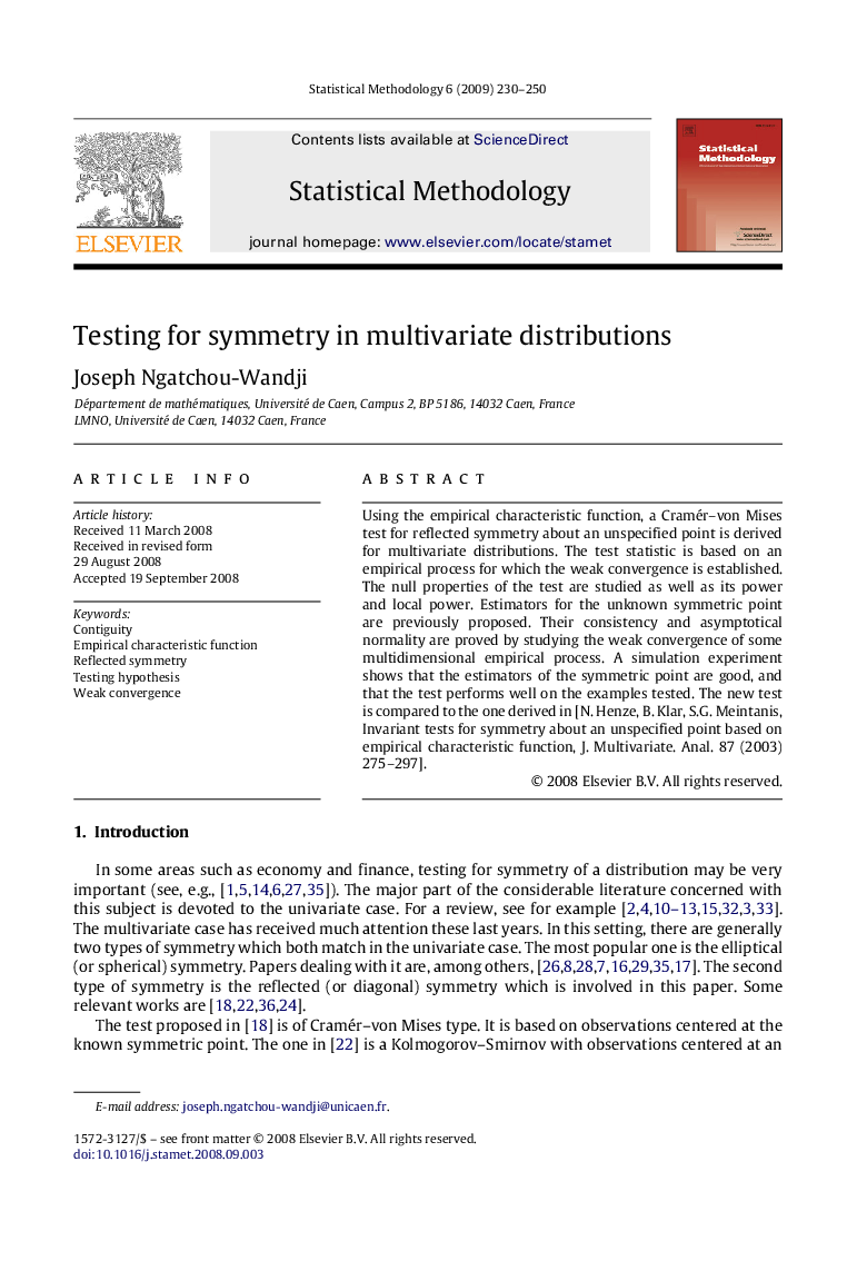 Testing for symmetry in multivariate distributions