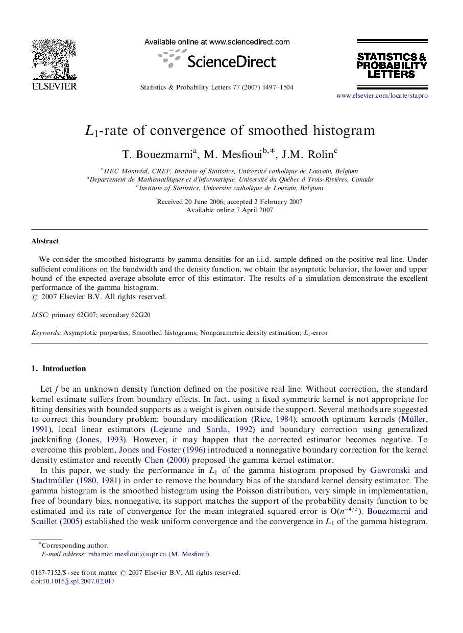 L1-rate of convergence of smoothed histogram