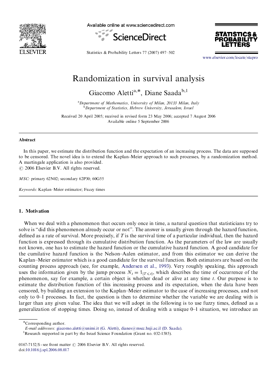 Randomization in survival analysis