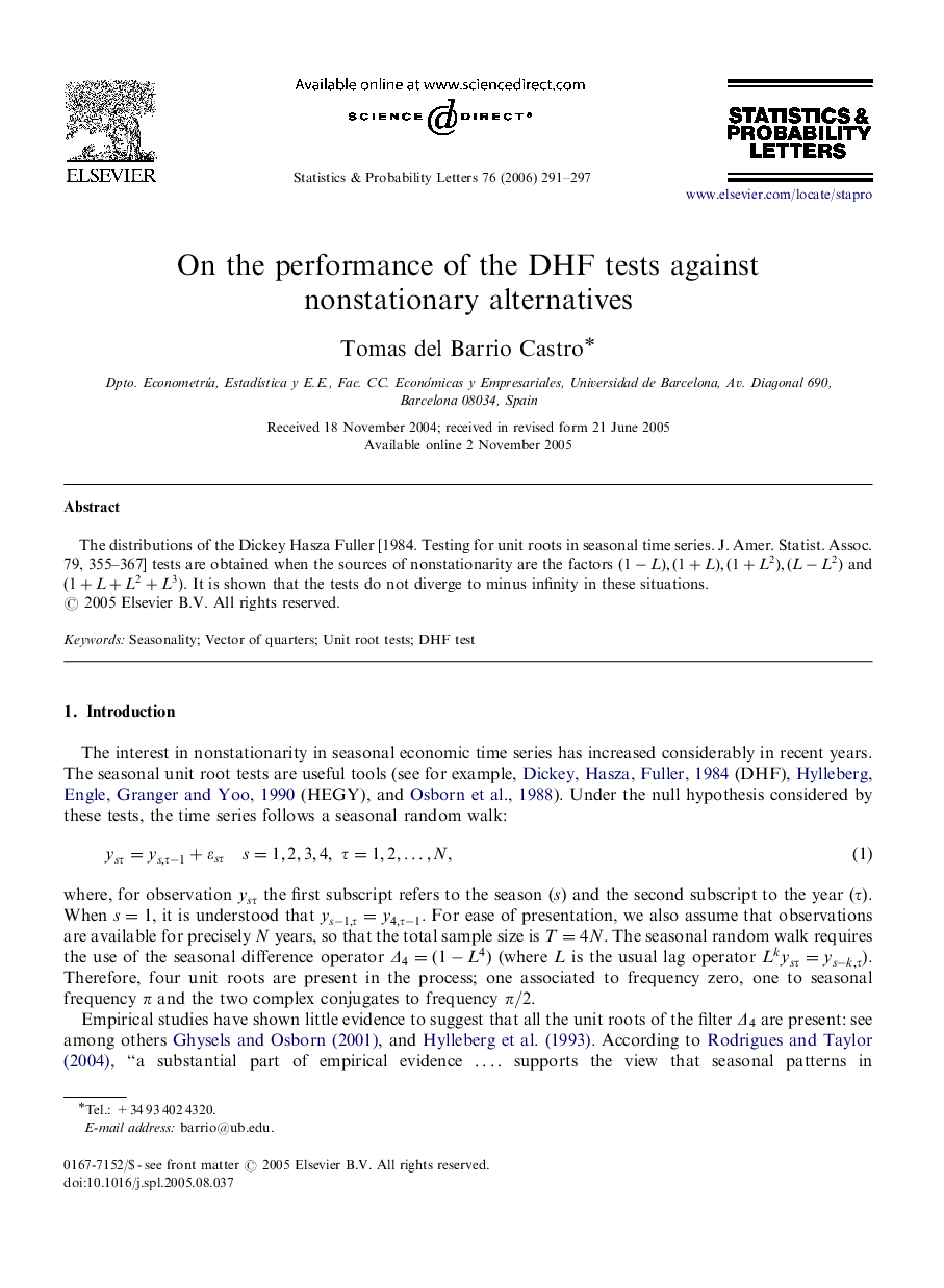 On the performance of the DHF tests against nonstationary alternatives